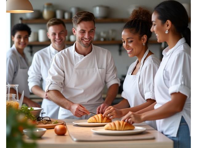 Chef enseignant dans un atelier de cuisine