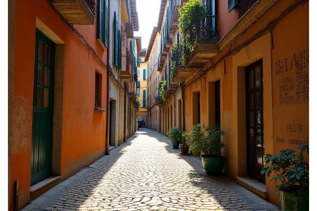 Ruelle pavée du Vieux Lyon avec des bâtiments historiques en arrière-plan